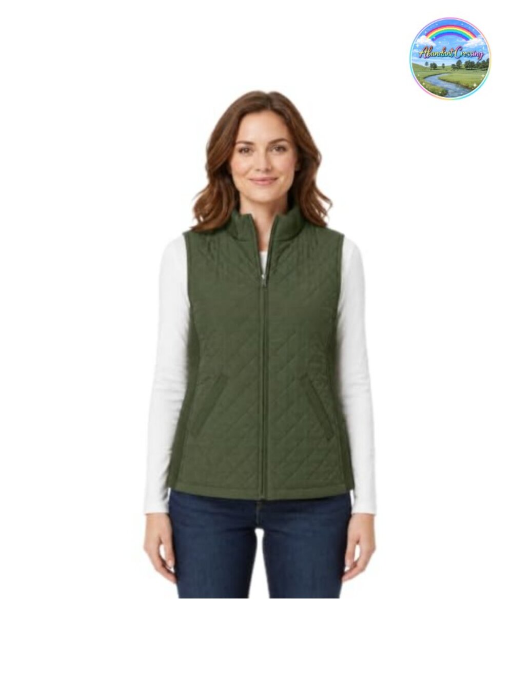 Womens Lightweight Quilted Padded Sleeveless Vest Zip Front Stand Collar